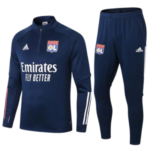 CONJUNTO TREINO OLYMPIQUE LYON JAQUETA+CALÇA - AZUL ESCURO 2021/22