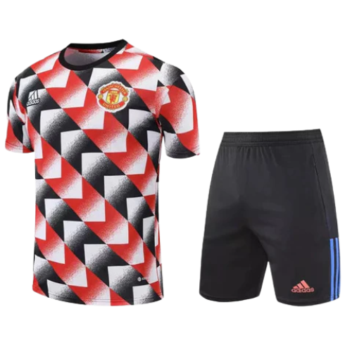 CONJUNTO TREINO MANCHESTER UNITED CAMISA+SHORT - VERMELHO DEGRADÉ 2022/23