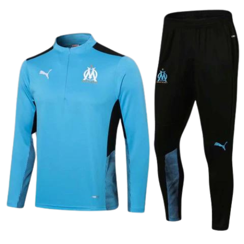CONJUNTO TREINO MARSELHA JAQUETA+CALÇA - AZUL CLARO 2023/24
