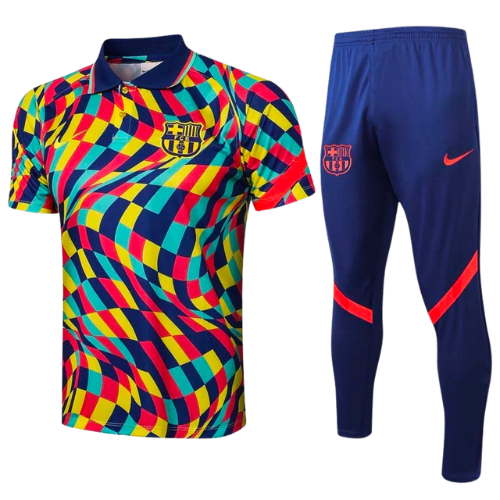 CONJUNTO TREINO BARCELONA PÓLO+CALÇA - MULTICOLOR 2021/22