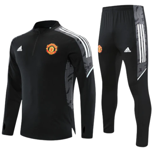 CONJUNTO TREINO MANCHESTER UNITED JAQUETA+CALÇA - PRETO 2021/22