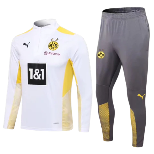CONJUNTO TREINO BORUSSIA DORTMUND JAQUETA+CALÇA - BRANCO 2023/24