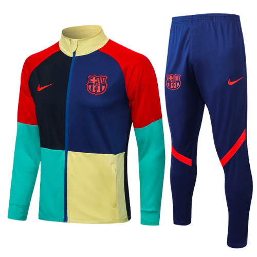 CONJUNTO TREINO BARCELONA JAQUETA+CALÇA - MULTICOLOR 2021/22