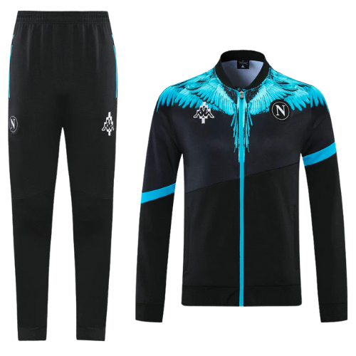 CONJUNTO TREINO NAPOLI EDIÇÃO LIMITADA JAQUETA+CALÇA - PRETO/AZUL 2023/24