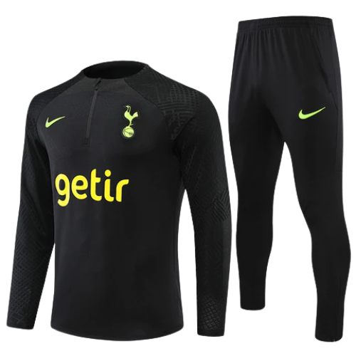 CONJUNTO TREINO TOTTENHAM JAQUETA+CALÇA - PRETO/AMARELO 2021/22