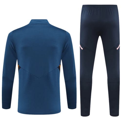 CONJUNTO TREINO MANCHESTER UNITED JAQUETA+CALÇA - AZUL/LARANJA 2022/23