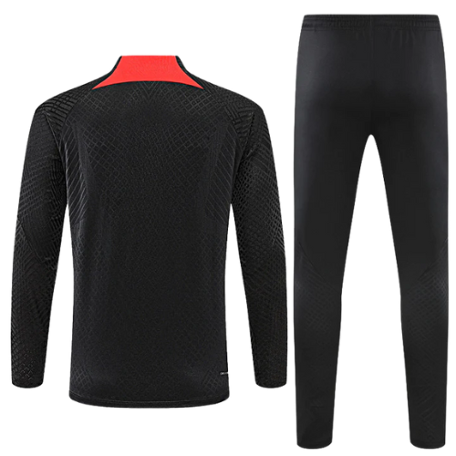 CONJUNTO TREINO LIVERPOOL JAQUETA+CALÇA - PRETO/VERMELHO 2022/23