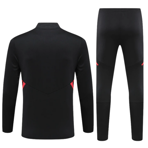 CONJUNTO TREINO BAYERN DE MUNIQUE JAQUETA+CALÇA PRETO/VERMELHO 23/24