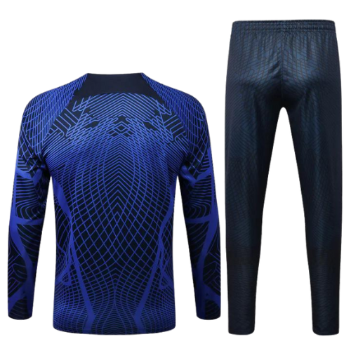 CONJUNTO TREINO PSG JAQUETA+CALÇA - AZUL/PRETO 2022/23