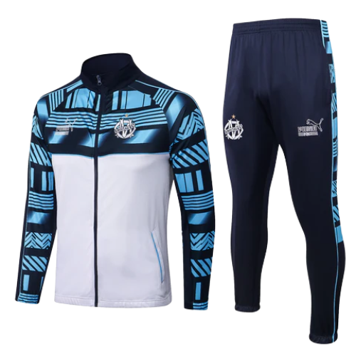 CONJUNTO TREINO MANCHESTER CITY JAQUETA+CALÇA - BRANCO/AZUL 2022/23