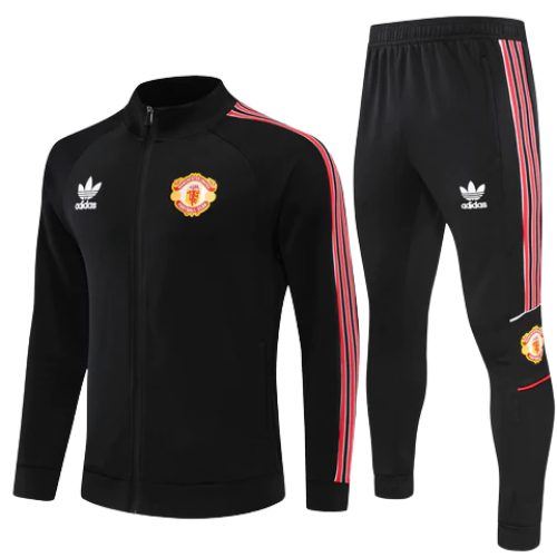 CONJUNTO TREINO MANCHESTER UNITED JAQUETA+CALÇA - PRETO 2022/23
