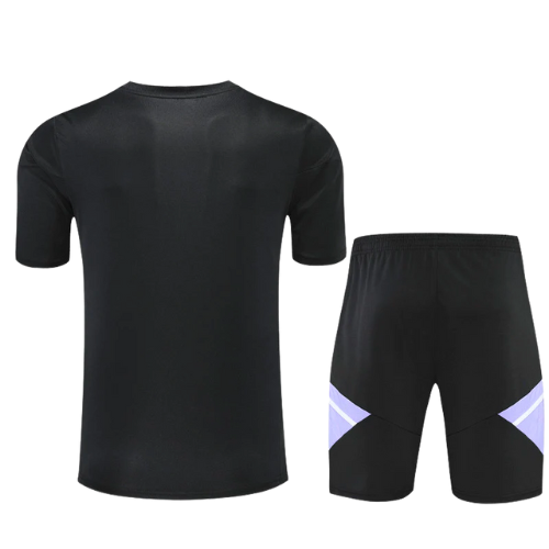 CONJUNTO TREINO REAL MADRID CAMISA+SHORT - PRETO 2022/23