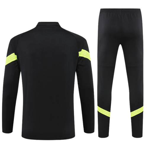 CONJUNTO TREINO MANCHESTER CITY JAQUETA+CALÇA - PRETO/VERDE LIMÃO 2021/22