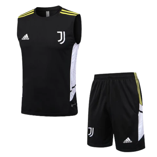 CONJUNTO TREINO JUVENTUS REGATA+SHORT - PRETO 2021/22