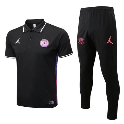 CONJUNTO TREINO PSG PÓLO+CALÇA - PRETO 2022/23