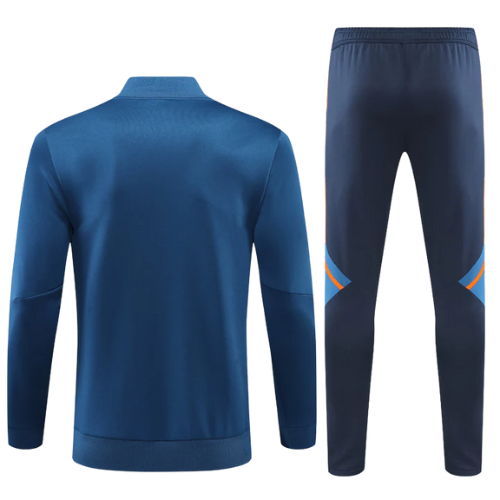CONJUNTO TREINO MANCHESTER UNITED JAQUETA+CALÇA - AZUL/LARANJA 2022/23