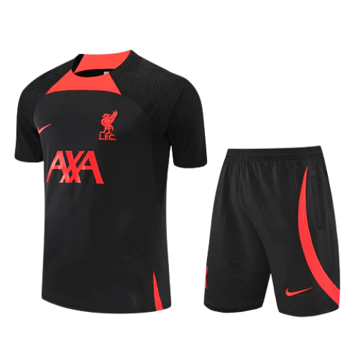 CONJUNTO TREINO LIVERPOOL CAMISA+SHORT - PRETO 2022/23