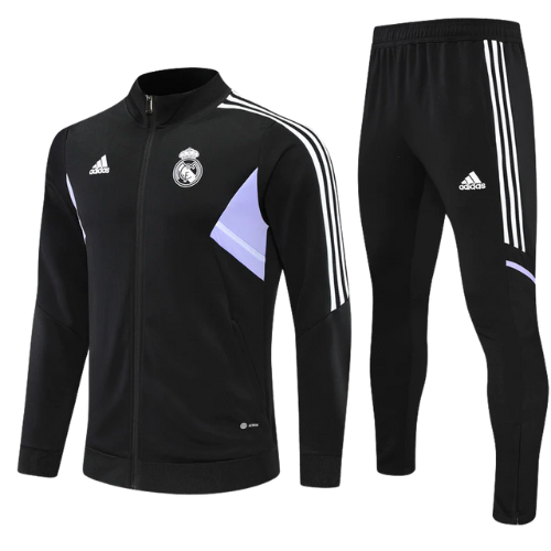 CONJUNTO TREINO REAL MADRID JAQUETA+CALÇA - PRETO 2022/23