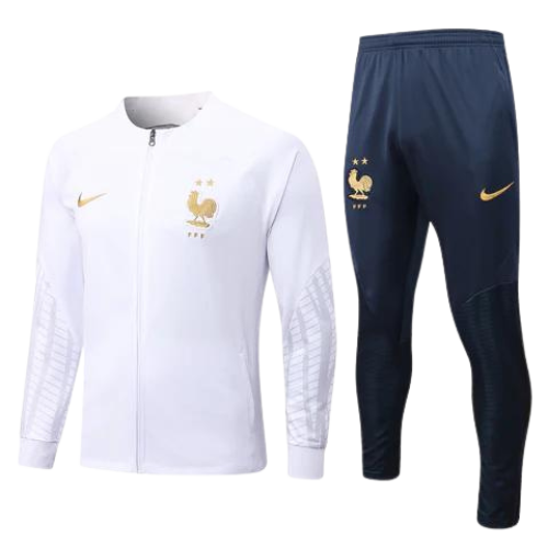 CONJUNTO TREINO FRANÇA JAQUETA+CALÇA - BRANCO 2022/23