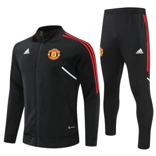 CONJUNTO TREINO MANCHESTER UNITED JAQUETA+CALÇA - PRETO 2022/23
