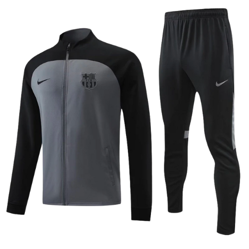 CONJUNTO TREINO BARCELONA JAQUETA+CALÇA - CINZA 2022/23