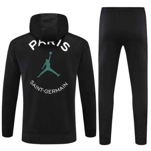 CONJUNTO TREINO PSG JAQUETA+CALÇA - PRETO/VERDE 2022/23