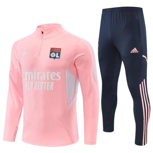 CONJUNTO TREINO OLYMPIQUE LYON JAQUETA+CALÇA - ROSA 2022/23
