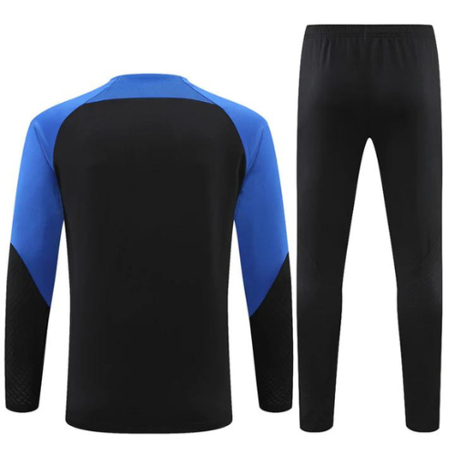 CONJUNTO TREINO PSG JAQUETA+CALÇA - PRETO/AZUL 2022/23