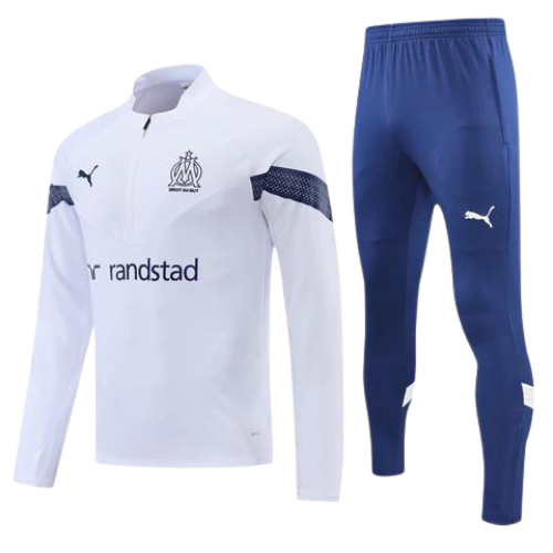 CONJUNTO TREINO MARSELHA JAQUETA+CALÇA - BRANCO 2023/24