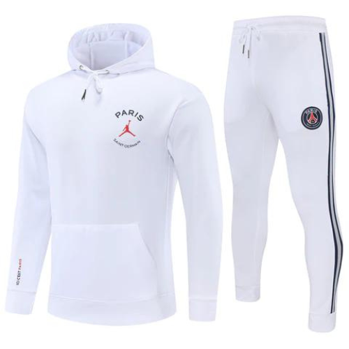 CONJUNTO TREINO PSG MOLETOM+CALÇA - BRANCO 2021/22