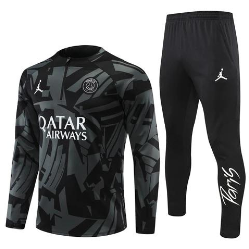 CONJUNTO TREINO PSG JAQUETA+CALÇA - PRETO MILITAR 2021/22