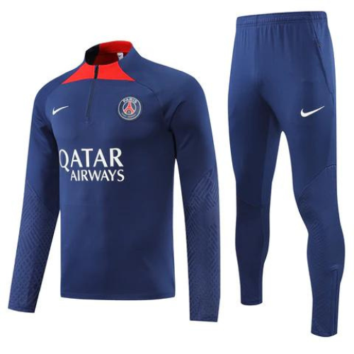 CONJUNTO TREINO PSG JAQUETA+CALÇA - AZUL/VERMELHO 2022/23