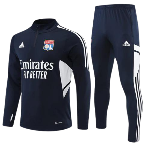 CONJUNTO TREINO OLYMPIQUE LYON JAQUETA+CALÇA - AZUL ESCURO 2023/24
