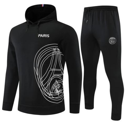 CONJUNTO TREINO PSG MOLETOM+CALÇA - PRETO2022/23