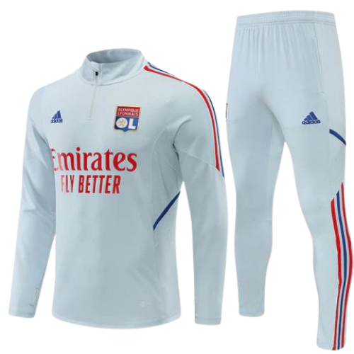 CONJUNTO TREINO OLYMPIQUE LYON JAQUETA+CALÇA - BRANCO 2023/24