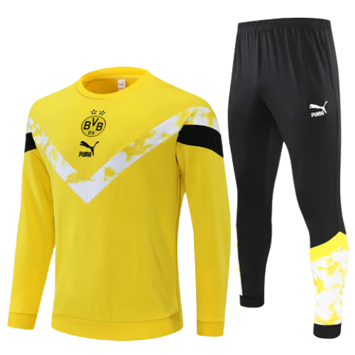 CONJUNTO TREINO BORUSSIA DORTMUND CAMISA MANGA LONGA+CALÇA - AMARELO 2022/23
