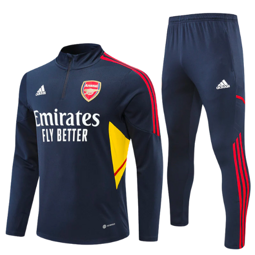 CONJUNTO TREINO ARSENAL JAQUETA+CALÇA - AZUL ESCURO/VERMELHO 2022/23