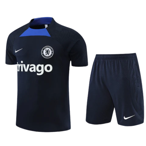 CONJUNTO TREINO CHELSEA CAMISA+SHORT - PRETO 2022/23