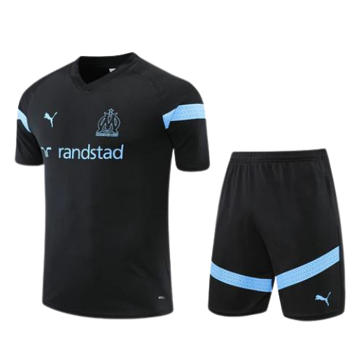 CONJUNTO TREINO MARSELHA CAMISA+SHORT - PRETO 2023/24