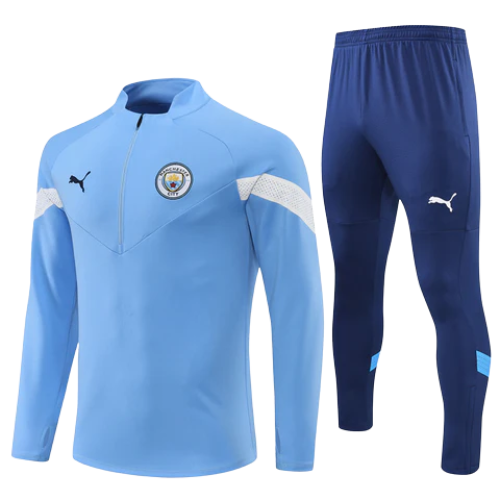 CONJUNTO TREINO MANCHESTER CITY JAQUETA+CALÇA - AZUL 2022/23