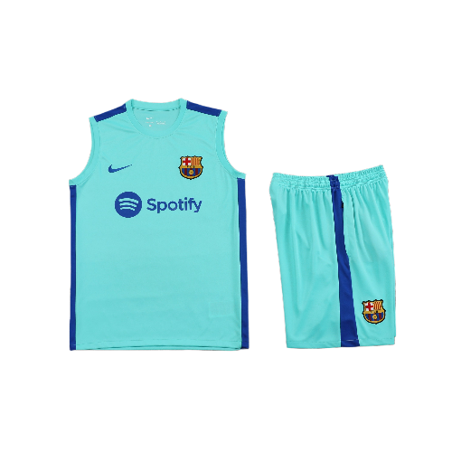 CONJUNTO TREINO BARCELONA REGATA+SHORT - AZUL CLARO 2023/24
