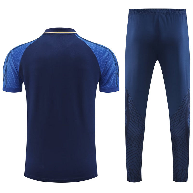 CONJUNTO TREINO FRANÇA PÓLO+CALÇA - AZUL 2022/23
