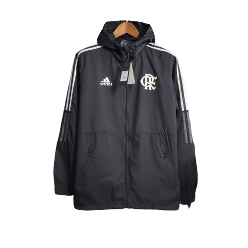 JAQUETA CORTA VENTO FLAMENGO PRETO E BRANCO - 23/24