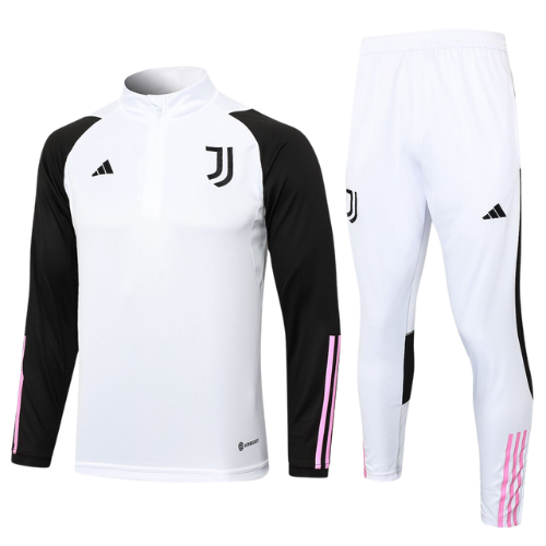 CONJUNTO TREINO JUVENTUS JAQUETA+CALÇA - BRANCO/PRETO 2023/24