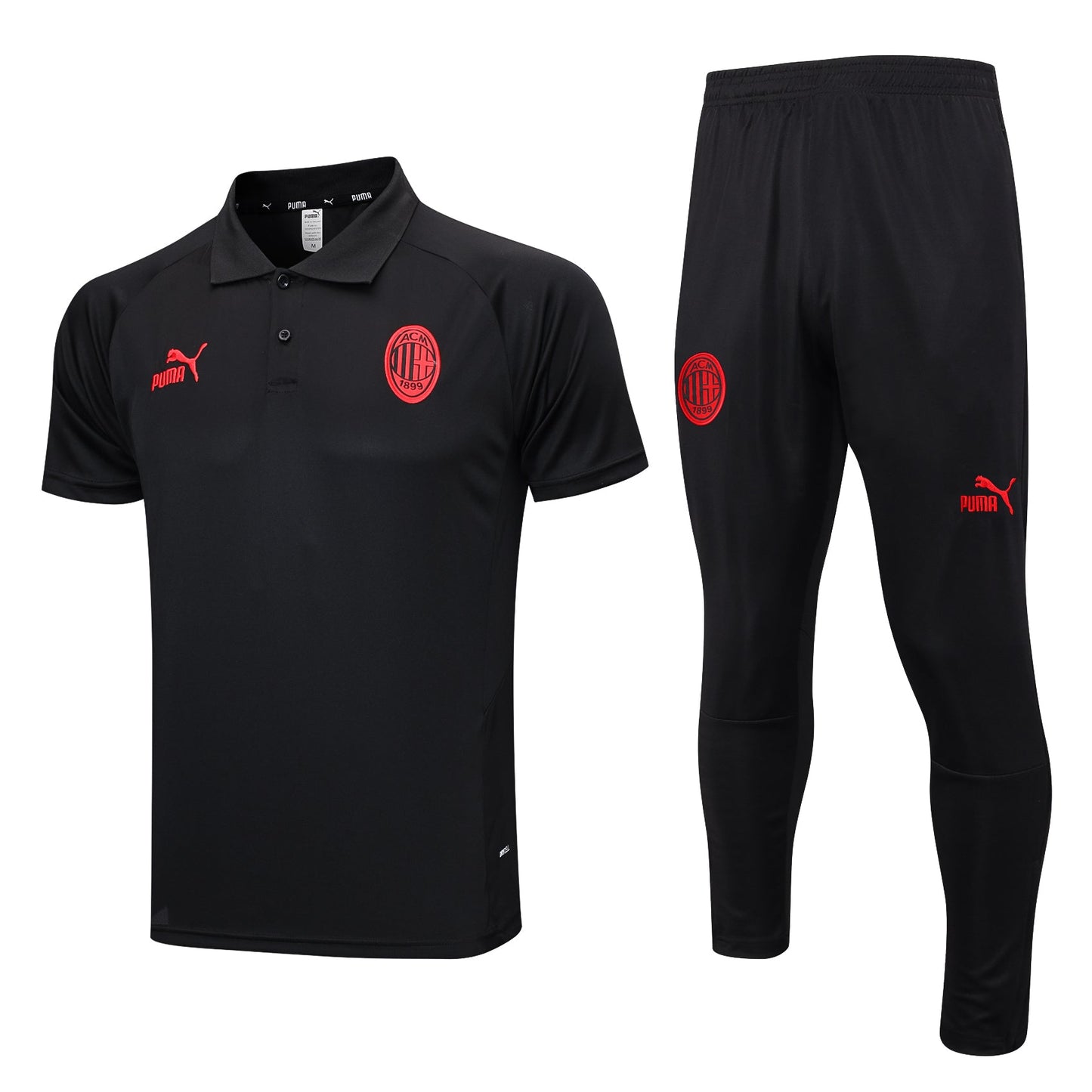 CONJUNTO TREINO MILAN PÓLO+CALÇA - PRETO 2023/24