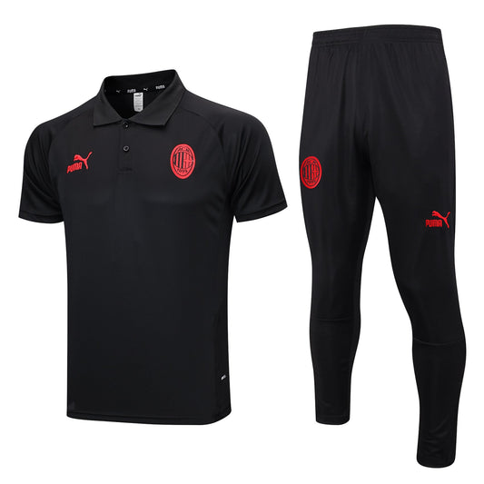 CONJUNTO TREINO MILAN PÓLO+CALÇA - PRETO 2023/24