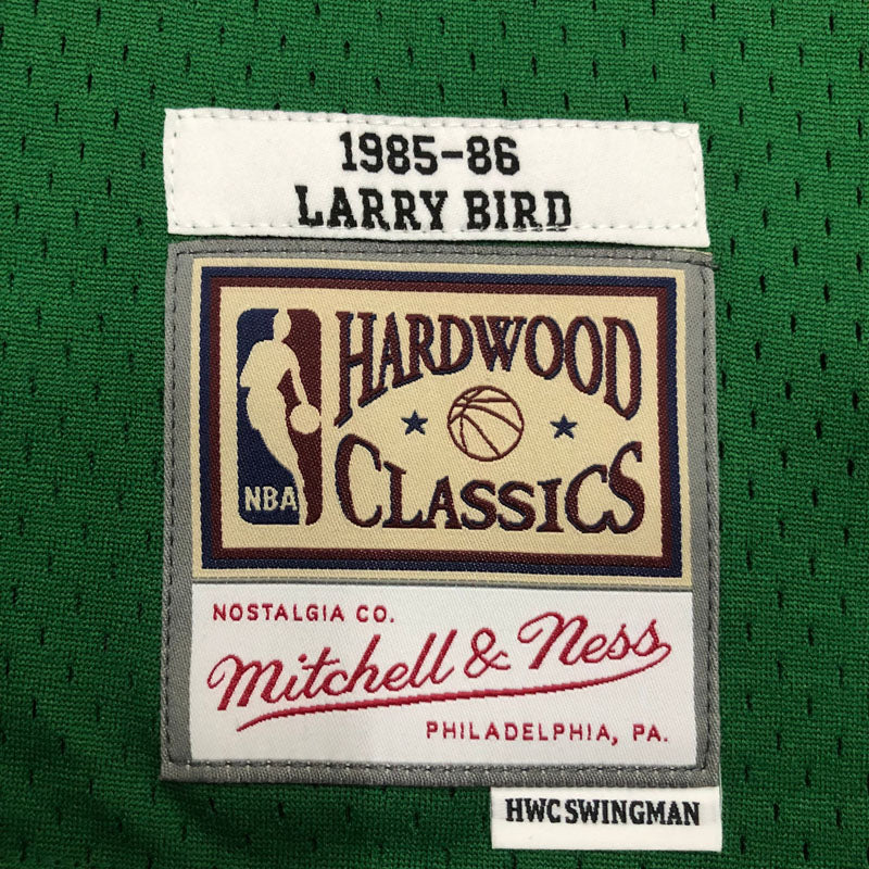 REGATA NBA BOSTON CELTICS RETRÔ MITCHELL & NESS 85/86 LARRY BIRD VERDE
