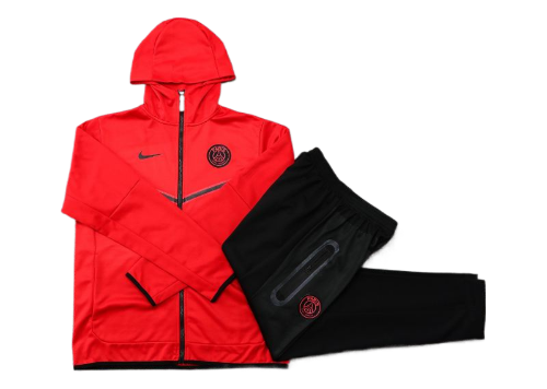 CONJUNTO TREINO COM CAPUZ PSG JAQUETA+CALÇA - VERMELHO 2021/22