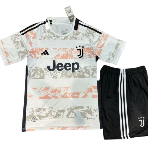 CONJUNTO TREINO JUVENTUS CAMISA+SHORT - BRANCO LISTRADO 2021/22