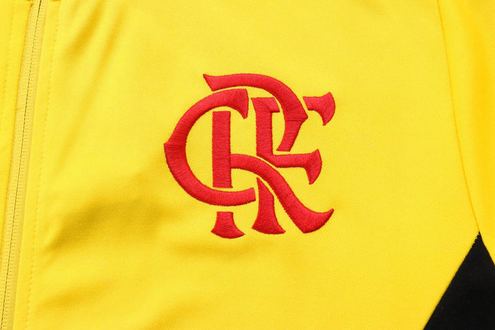 CONJUNTO TREINO FLAMENGO JAQUETA+CALÇA - AMARELO 2022/23